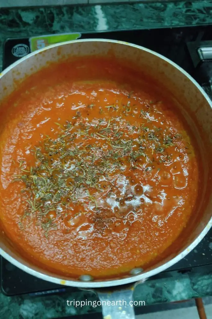 red sauce pasta, add the spices