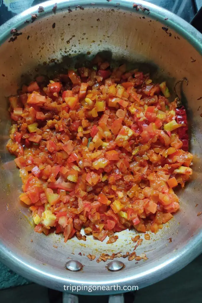 baingan ka bharta. add tomatoes