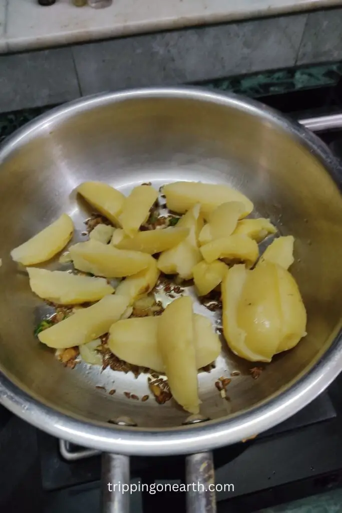 add boiled potatoes