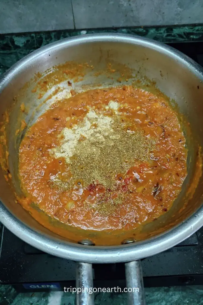 spices added on the puree