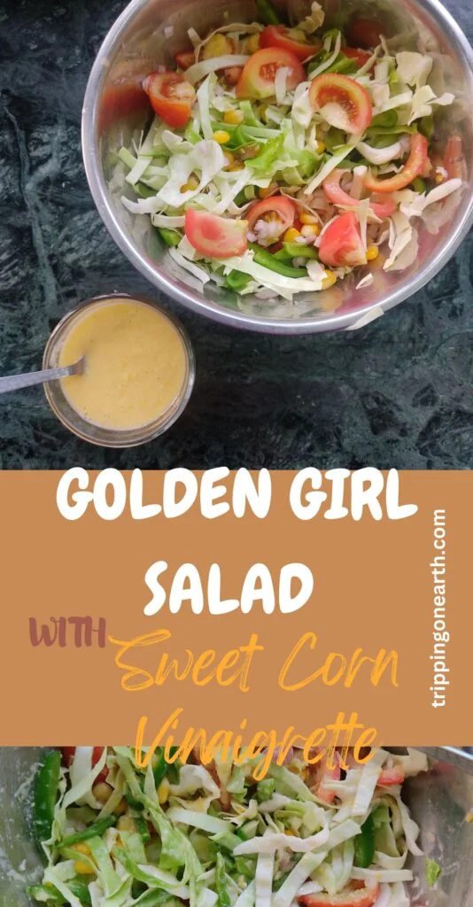 golden girl salad with sweet corn vinaigrette pin 1