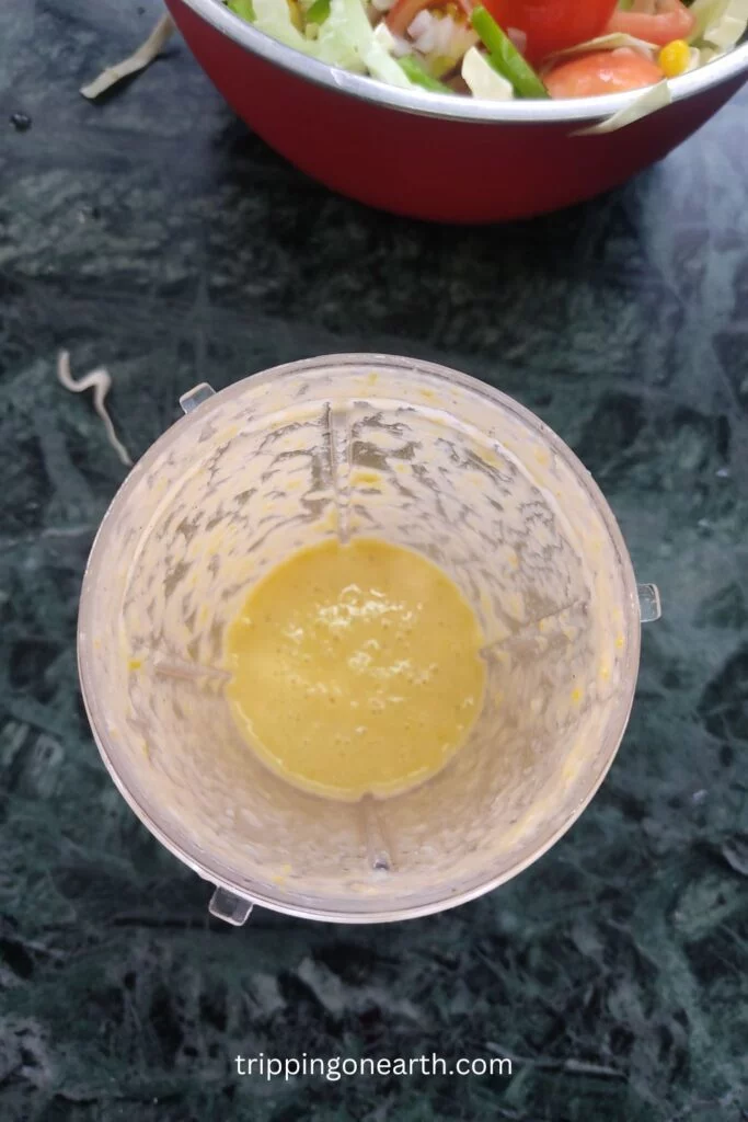 sweet corn vinaigrette in the blender