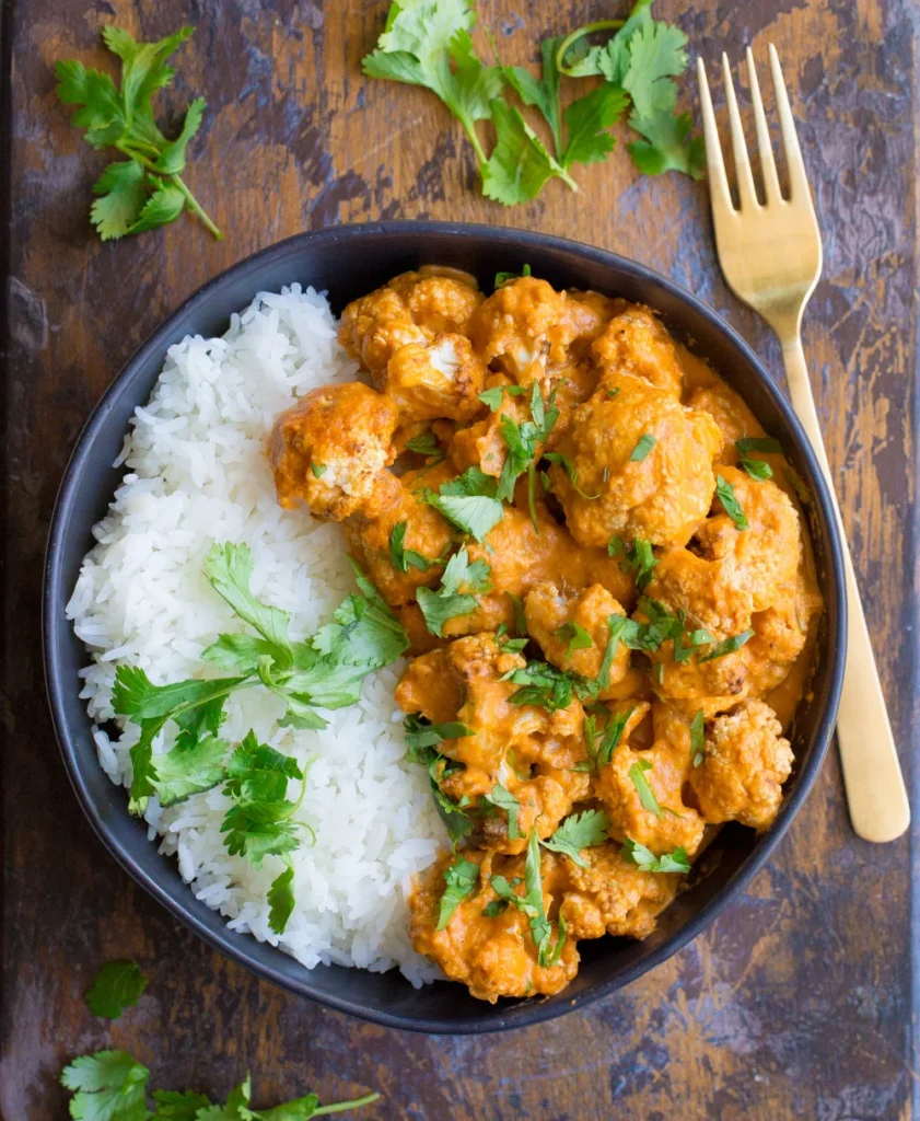 vegan fall dinner recipes: 25 minutes Indian style butter cauliflower