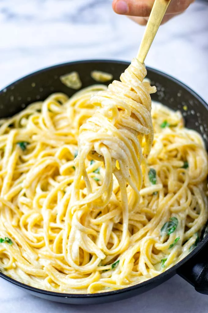 vegan fall recipes: lemon pasta