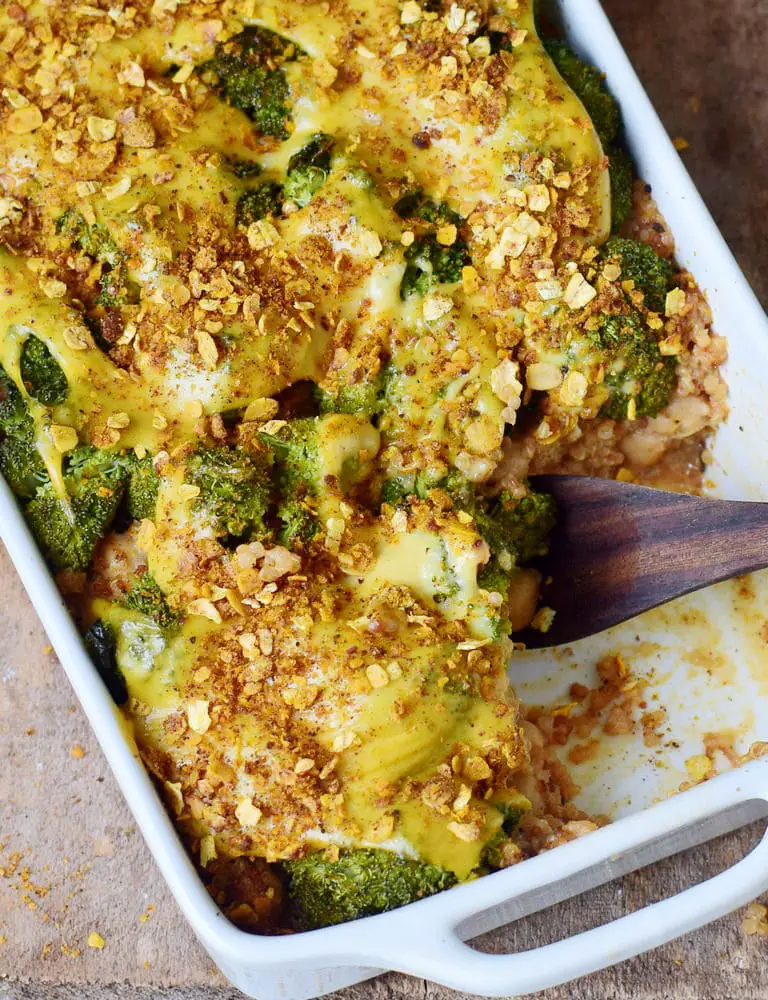 vegan fall dinner recipes: easy broccoli quinoa casserole