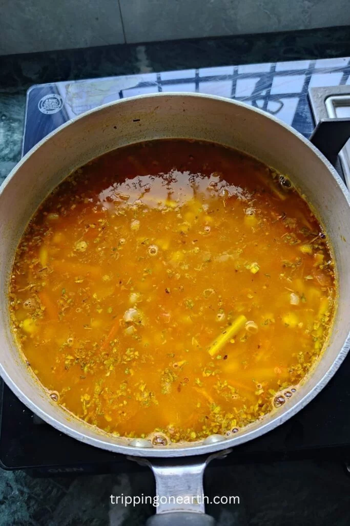 water added in the skillet