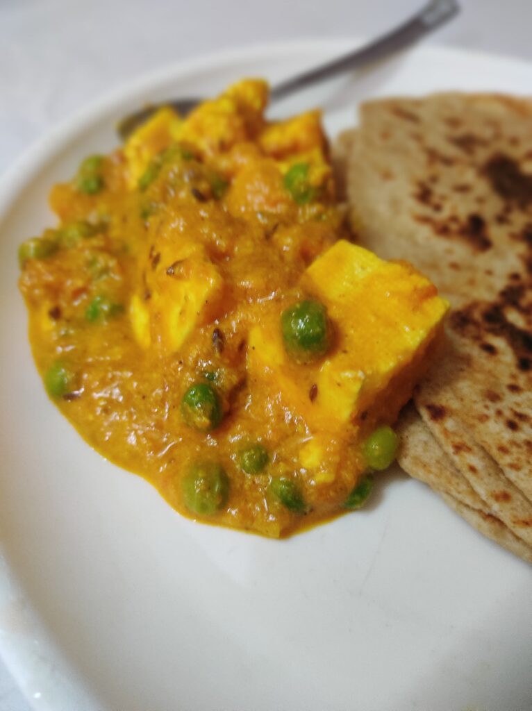 matar paneer without onion and garlic