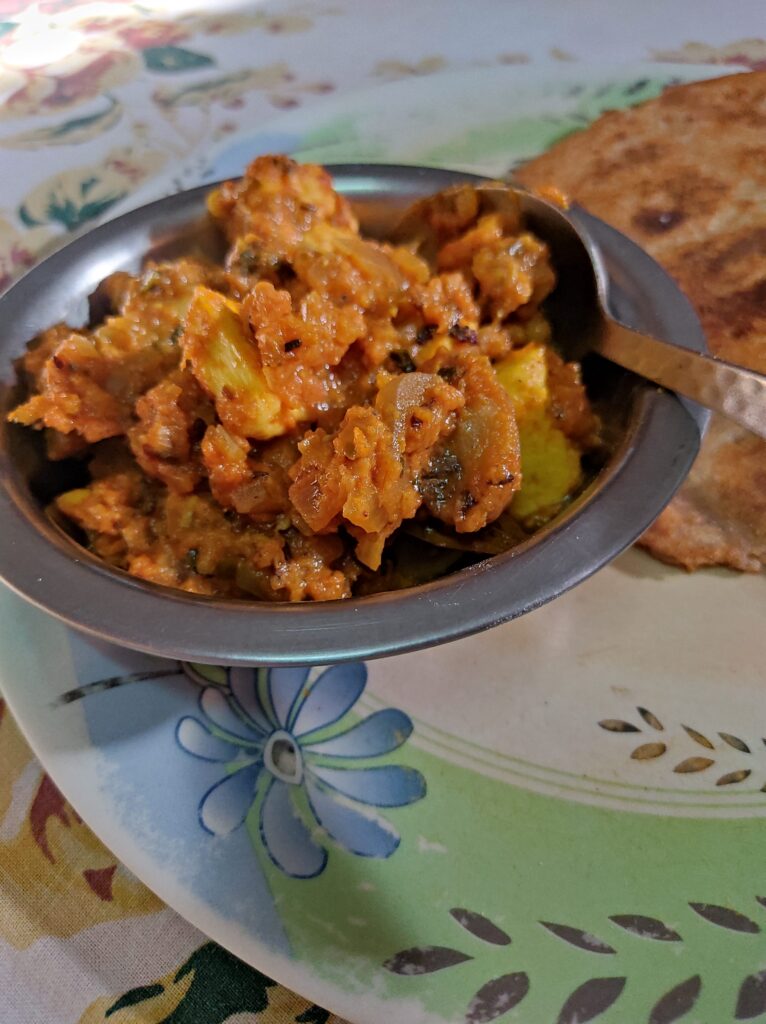 mushroom paneer in a bowl on a plate