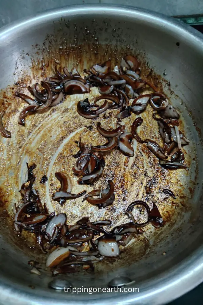 soy sauce added in onion and garlic in the skillet and sauted