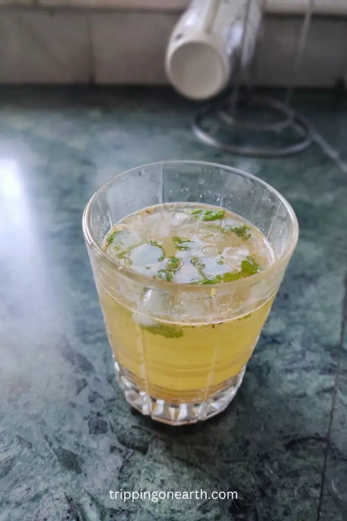 masala lemonade in a glass