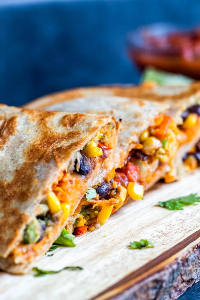last minute dinner ideas: Vegetarian Quesadillas with Black Beans and Sweet Potatoes