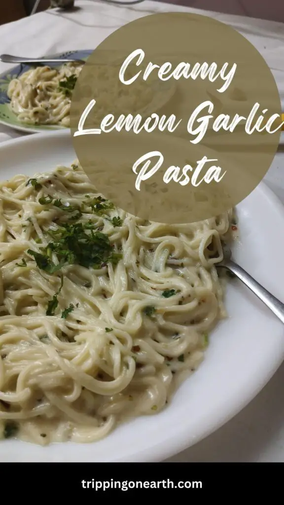 creamy lemon garlic pasta pin 3