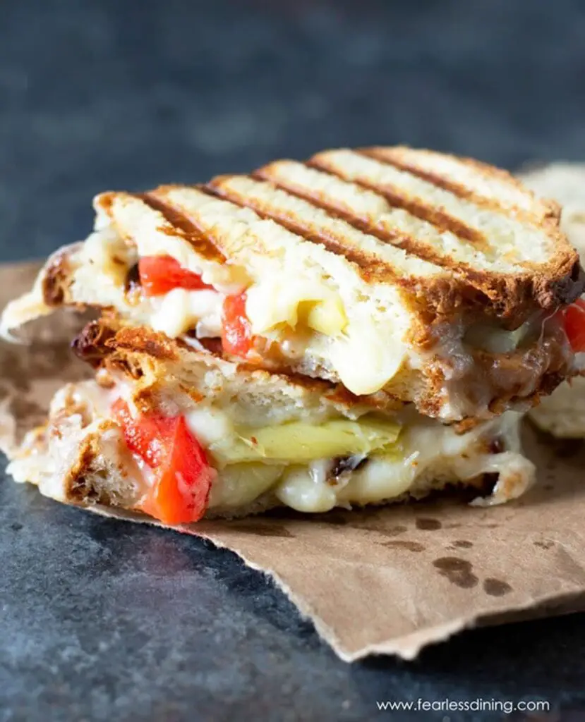 Gluten Free Italian Food Recipes: Panini Sandwich with Roasted Red Peppers