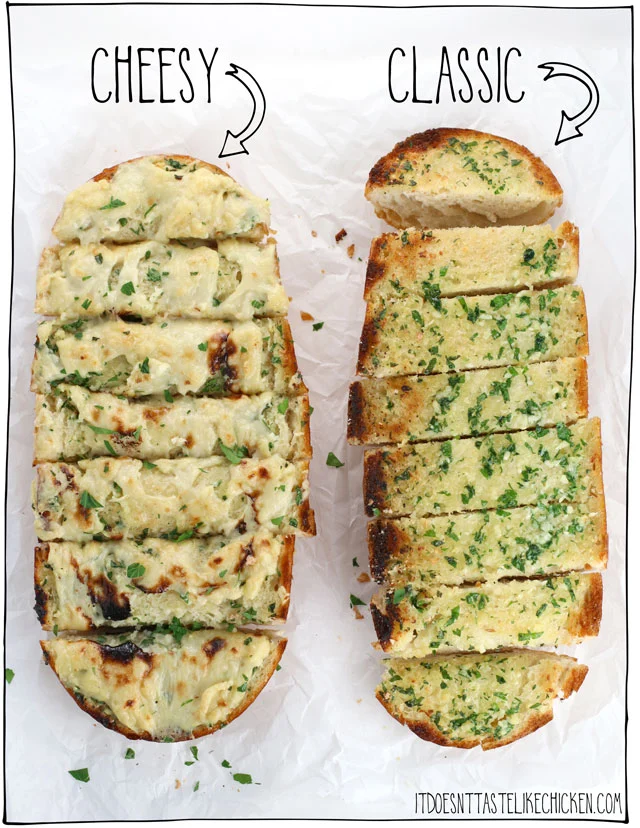 Vegan Italian Recipes: Cheesy Vegan Garlic Bread