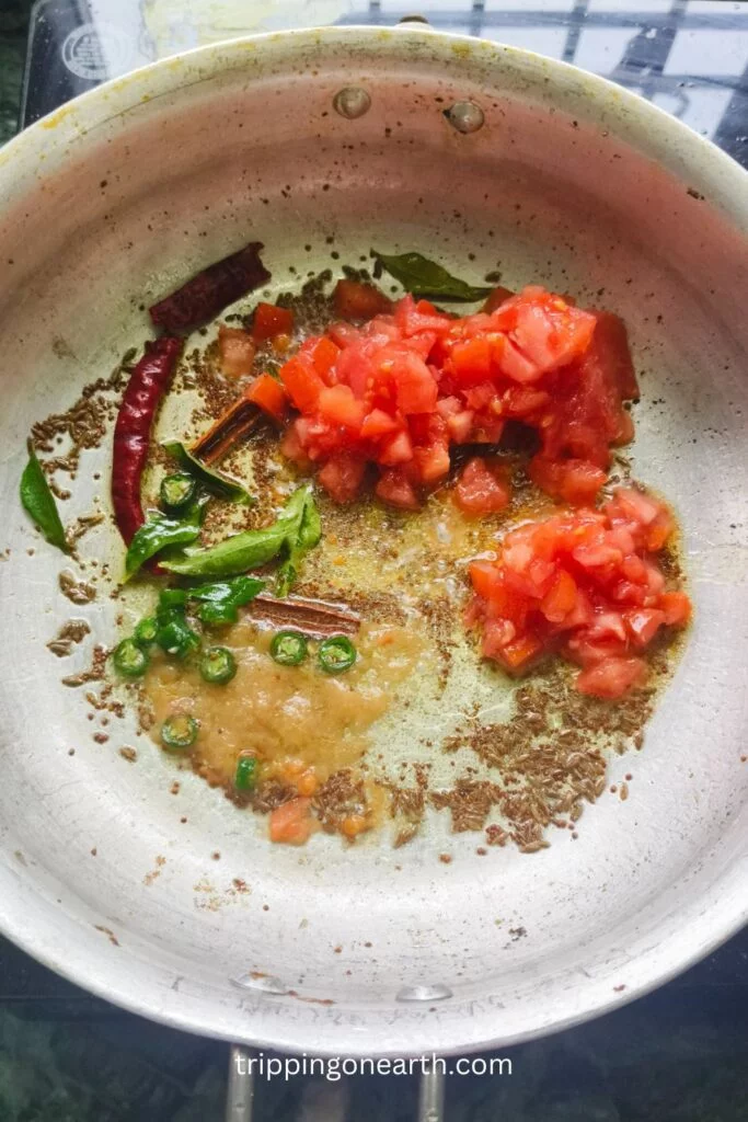 masala mixture in a skillet