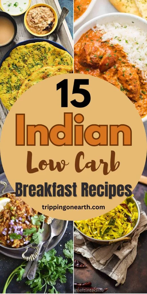 indian low carb breakfast recipes pin 1