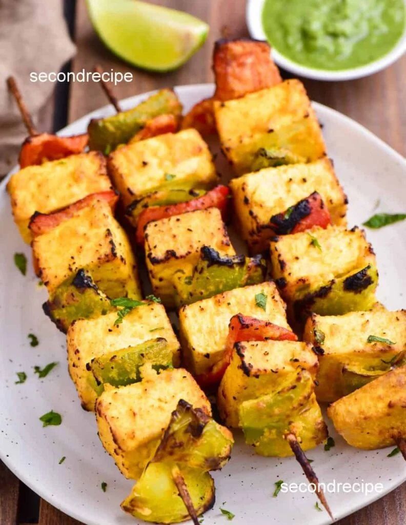 indian low carb breakfast recipes: keto paneer tikka