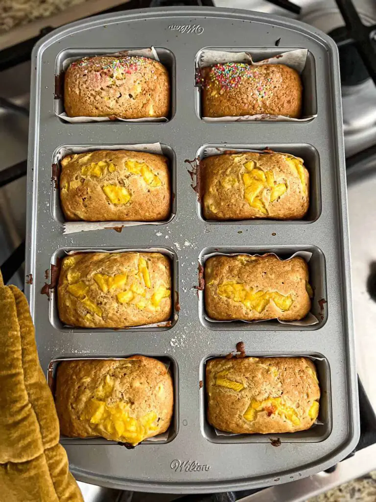 Mini Loaf Pan Recipe: Mini Loaf Peach Cake With Lemon Icing