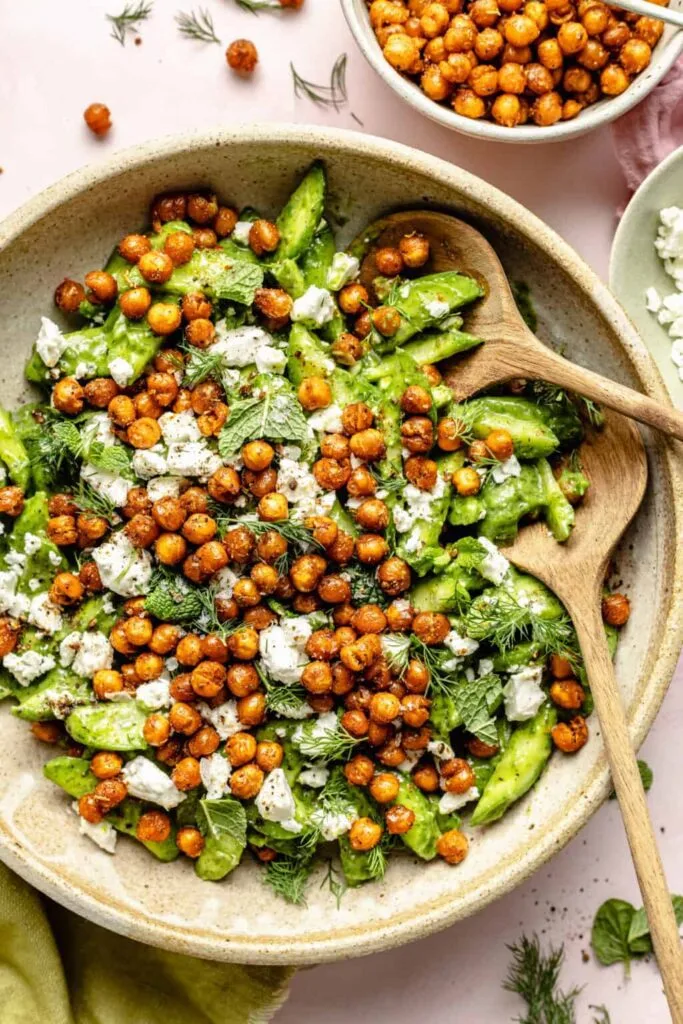 Easter Salad Recipe: Cucumber Salad with Crispy Chickpeas