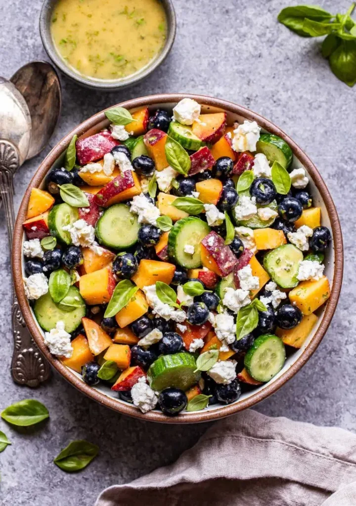 Easter Fruit Salad Recipes: Blueberry Peach Feta Salad