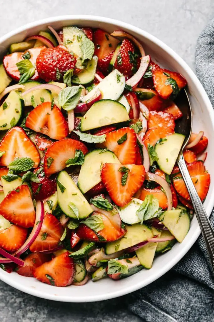 Salad Recipes For Easter: Strawberry Cucumber Salad