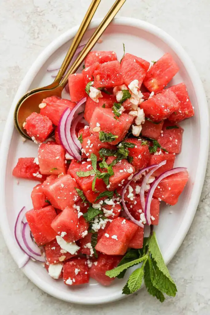 Easter Fruit Salad Recipes: Watermelon Feta Salad with Mint