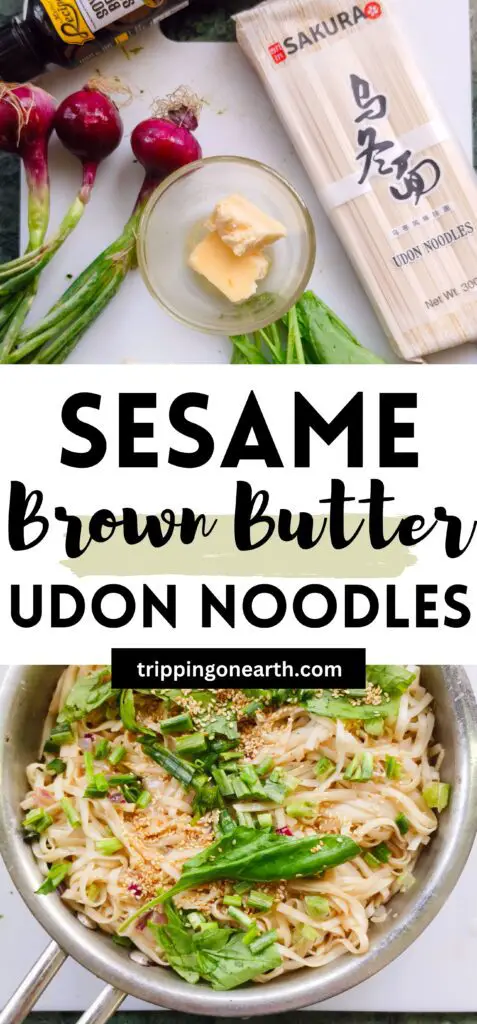 Sesame brown butter udon noodles pin