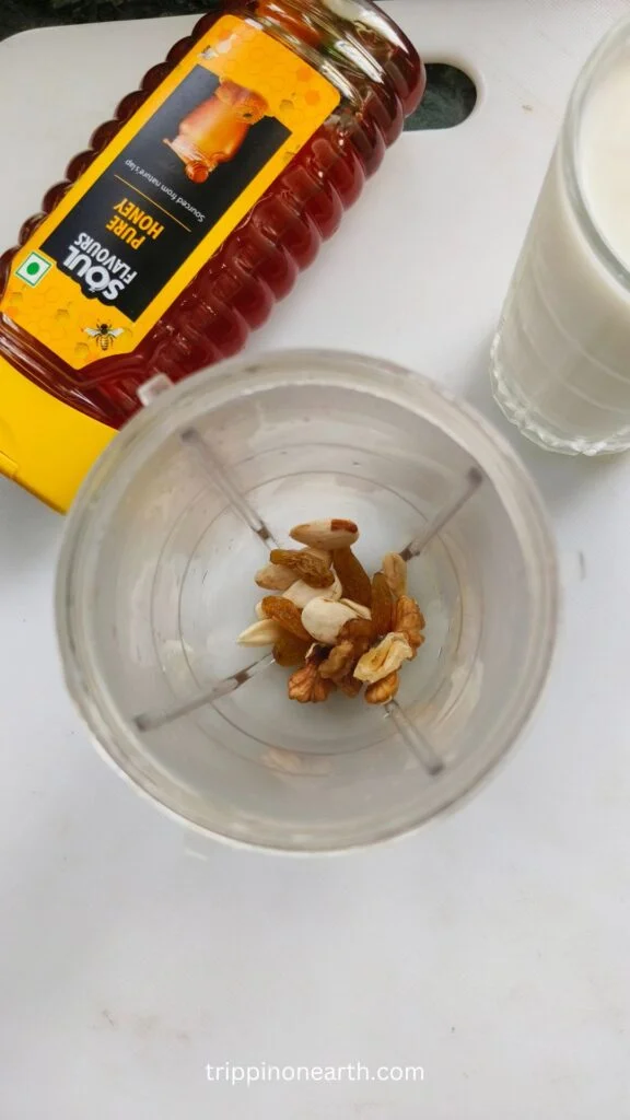 dry fruits in a blender