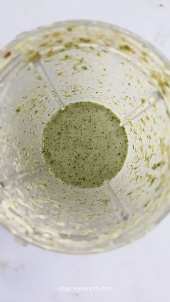 pistachio sauce in a blender