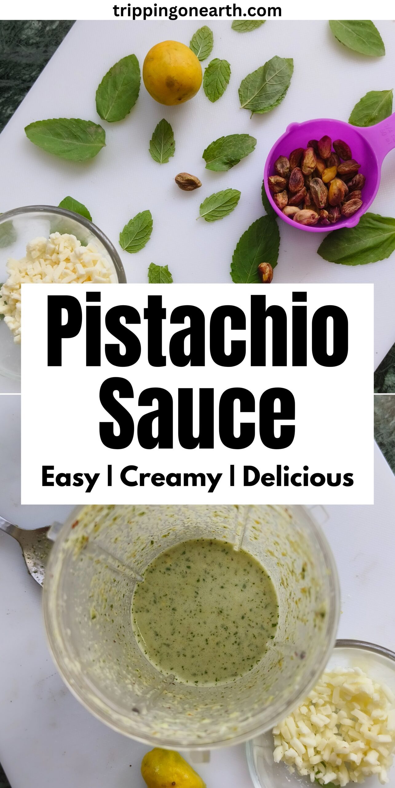 10-Minute Easy Pistachio Sauce ( Pistachio Pesto Recipe ) - Tripping On ...