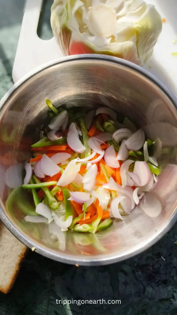 Chopped veggies in a bowl