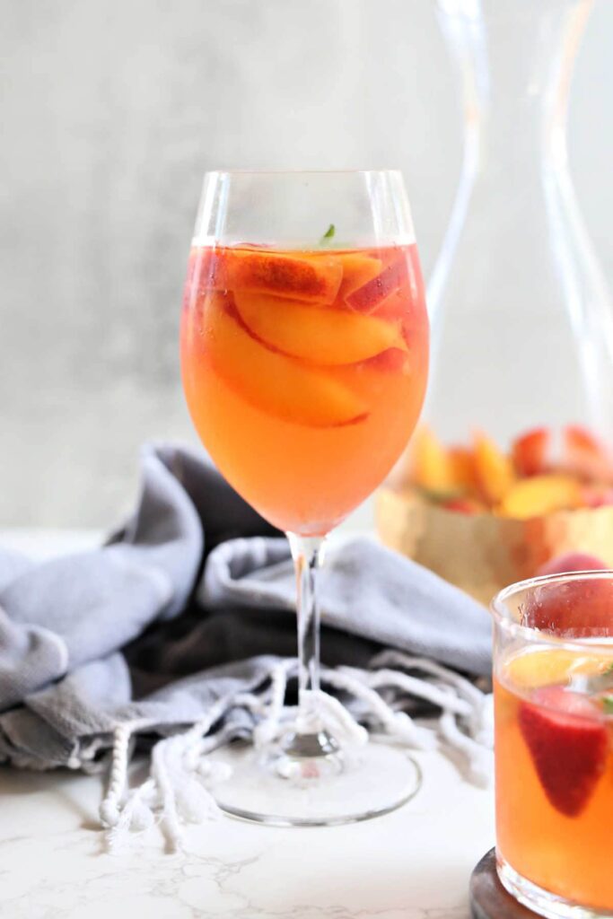 White Peach Recipes: White Peach Sangria