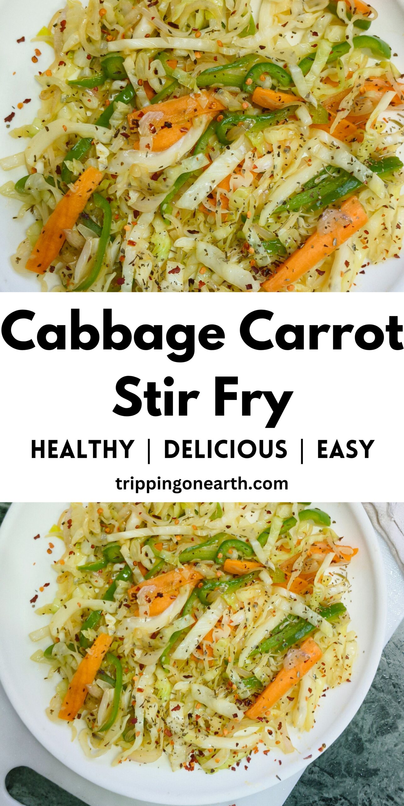 Healthy Cabbage Carrot Stir Fry - Tripping On Earth