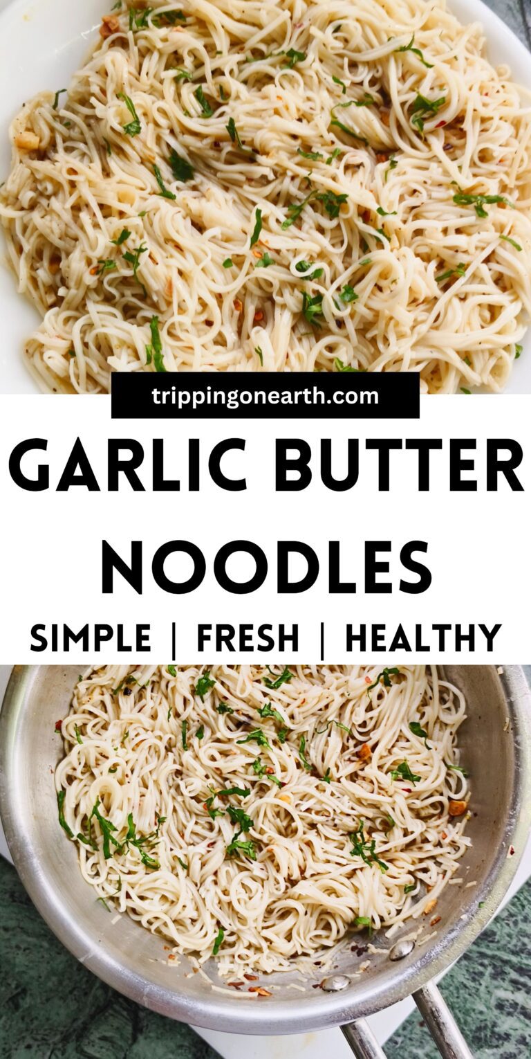 Garlic Butter Noodles (Creamy + Healthy) - Tripping On Earth