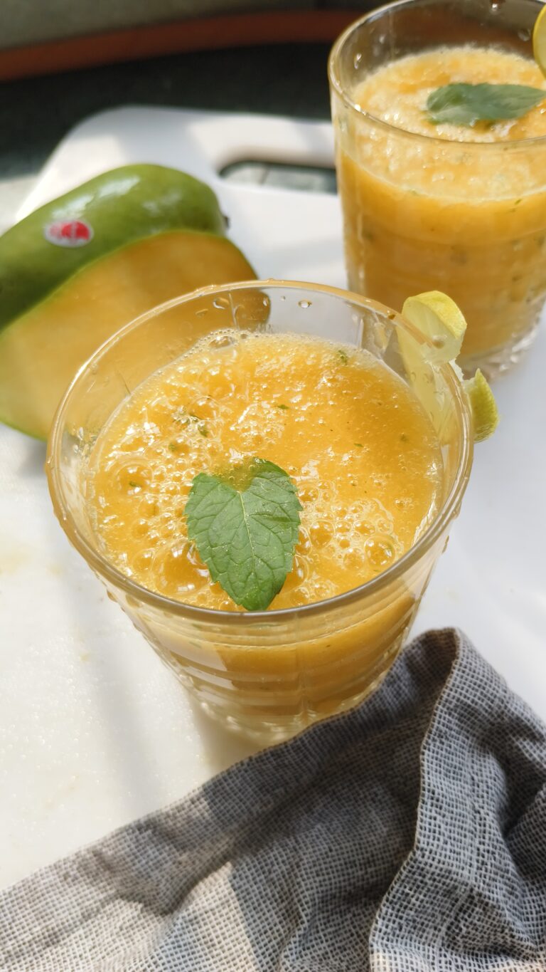 mango mocktail in a glass