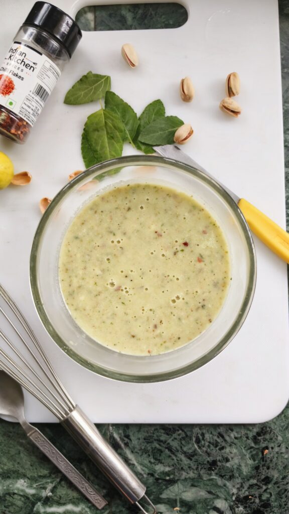 pesto alfredo sauce in a bowl