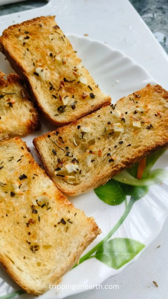 texas toast on a white plate