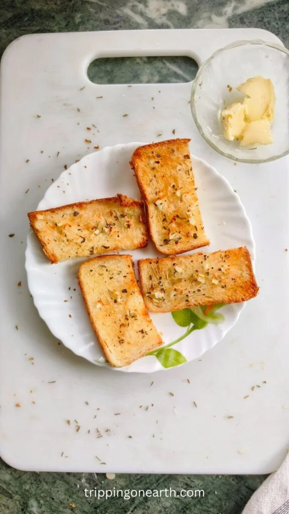 texas toast on a white plate