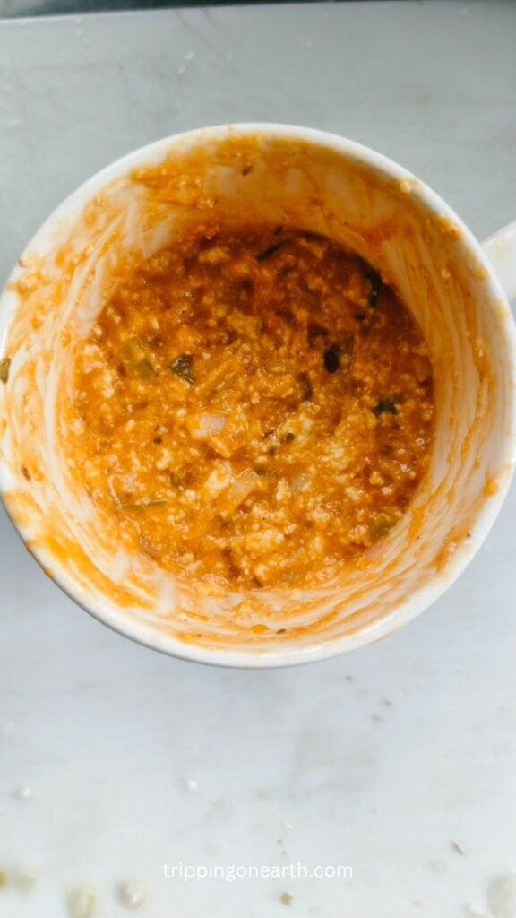 Cottage cheese mixture in a mug