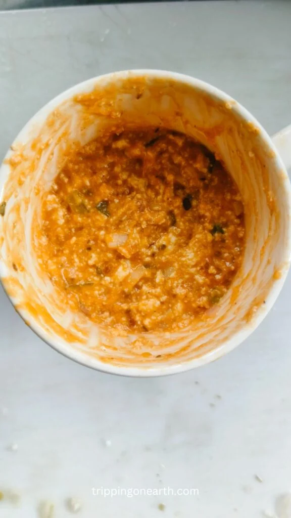 Cottage cheese mixture in a mug