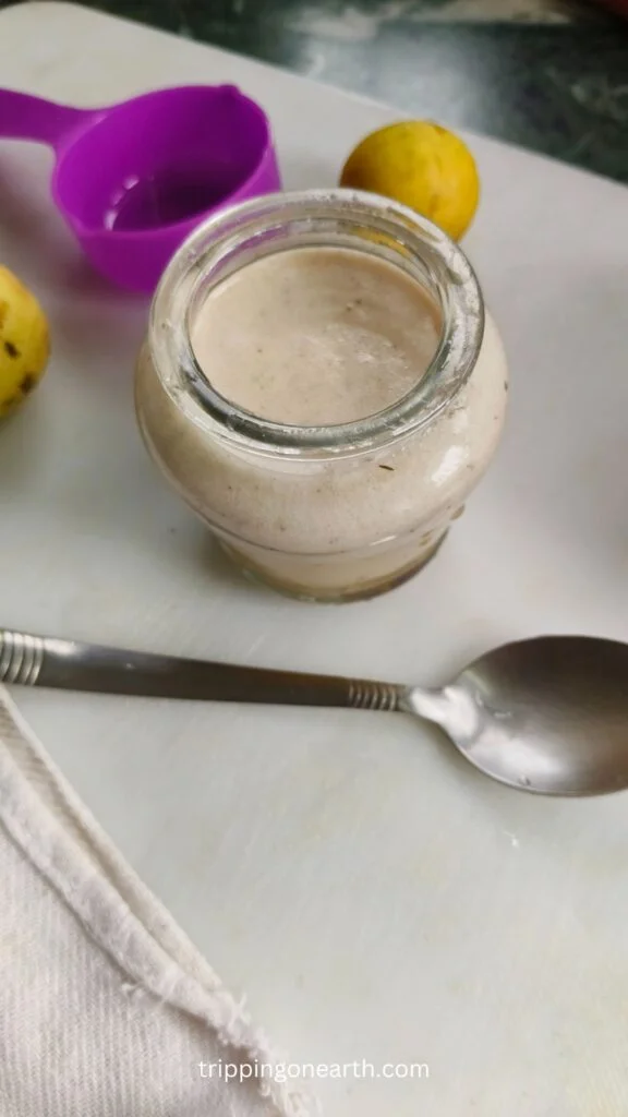 apple vinaigrette in a glass jar