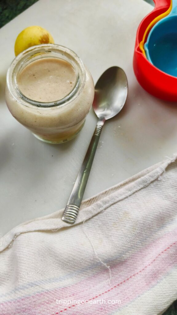apple vinaigrette in a glass jar