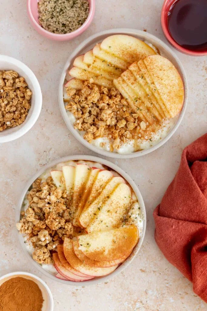 Cottage Cheese Apple Cinnamon Bowls