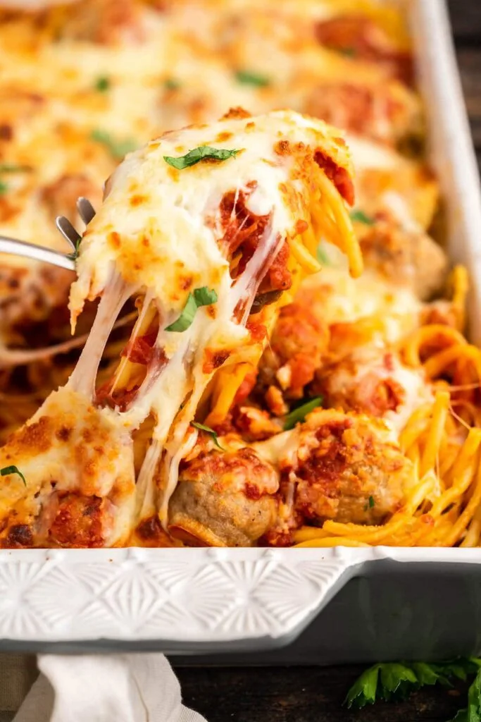 Baked Spaghetti And Meatballs