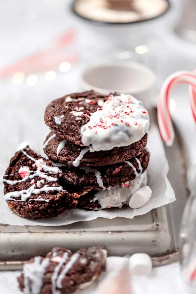 Easy Vegan Chocolate Peppermint Mocha Cookies
