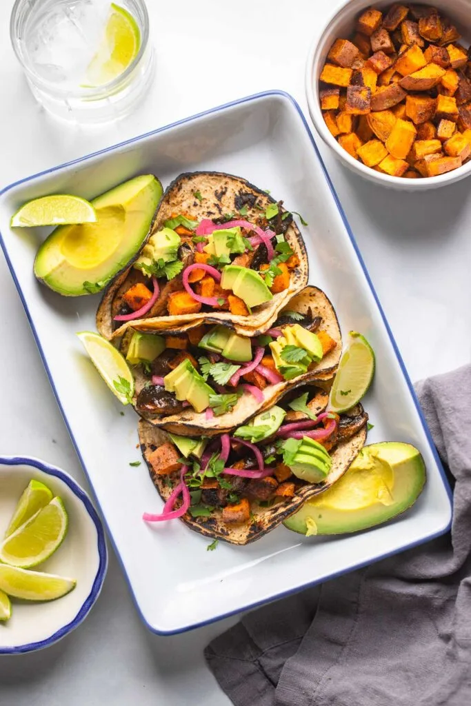 Marinated Mushroom And Sweet Potato Tacos