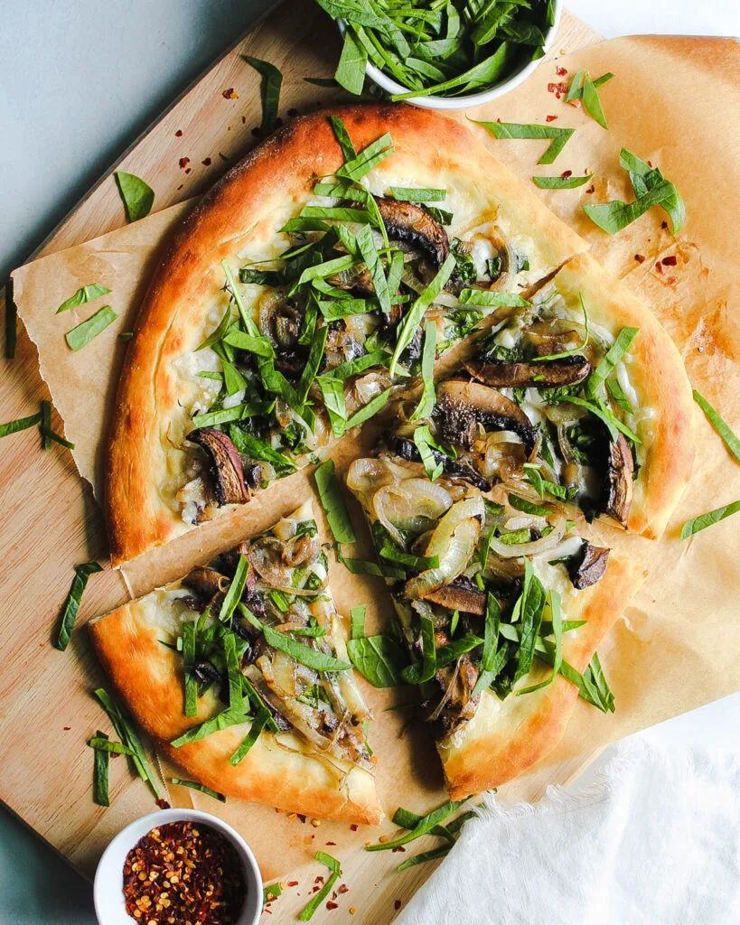 Caramelized Onion And Mushroom Pizza