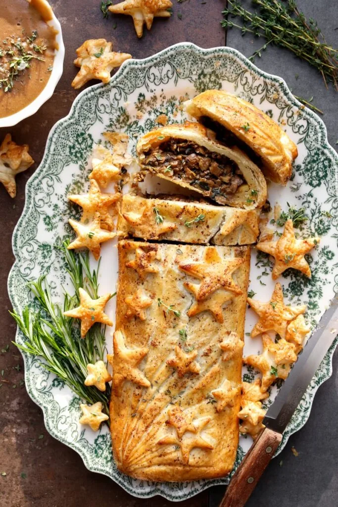 Vegan Mushroom Wellington With Caramelised Onions