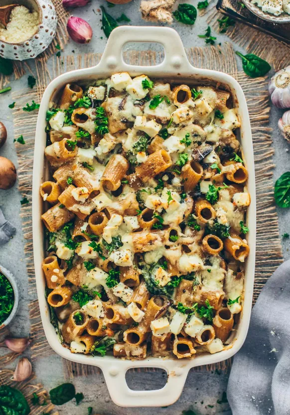 Spinach Mushroom Pasta Bake