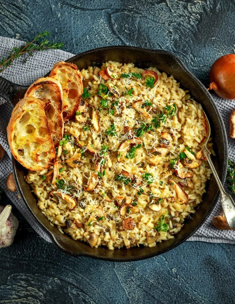 Vegan Garlic Mushroom Risotto